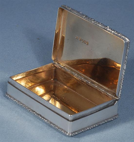 An early Victorian silver table snuff box, by Edward Smith, Length: 93mm Weight: 6.8oz/214grms